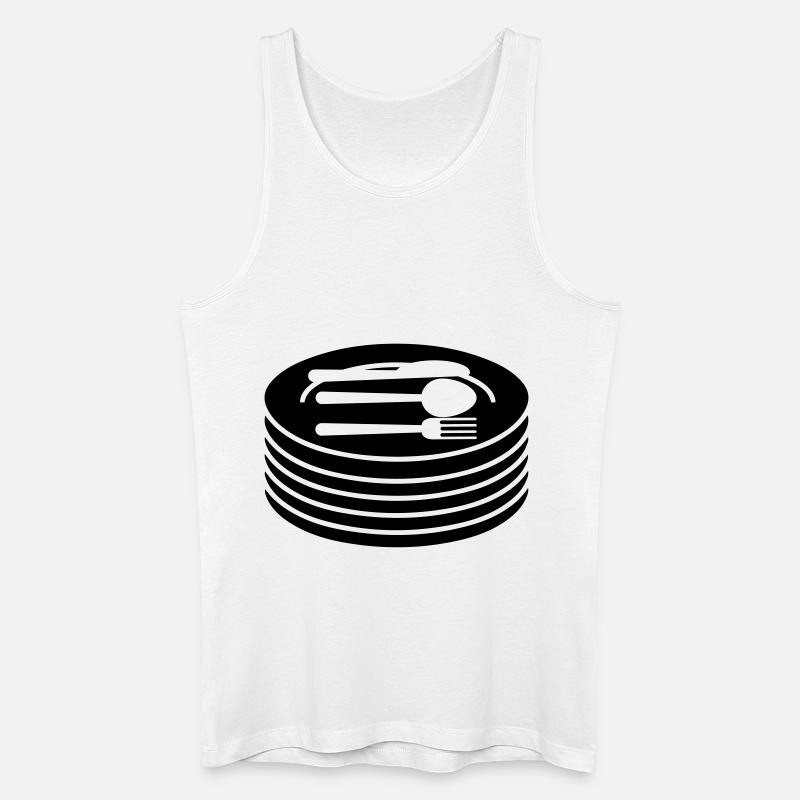 Geschirr Teller Besteck - Männer Bio Tank Top - Weiß