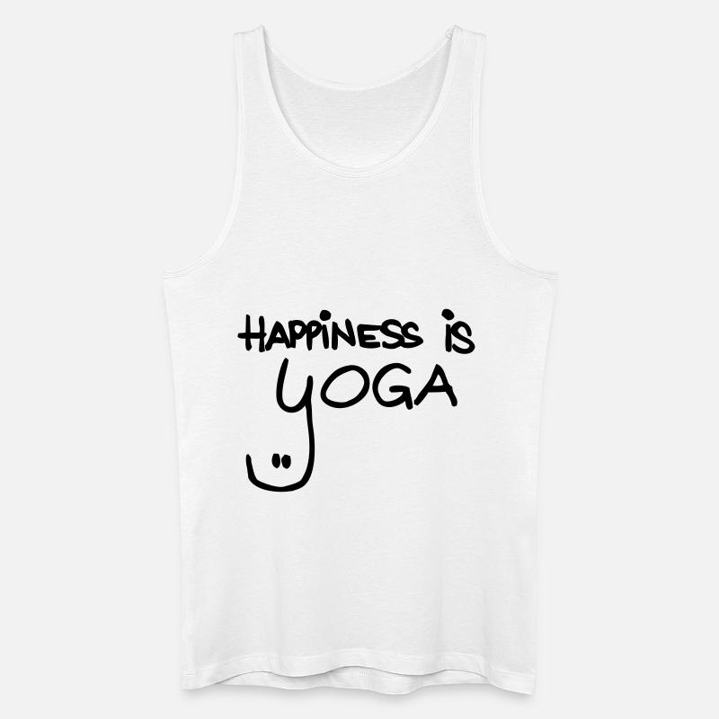 happiness is yoga - Männer Bio Tank Top - Weiß