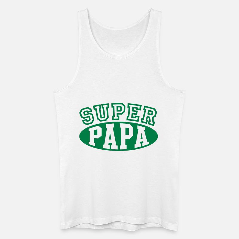 Super Papa - Männer Bio Tank Top - Weiß