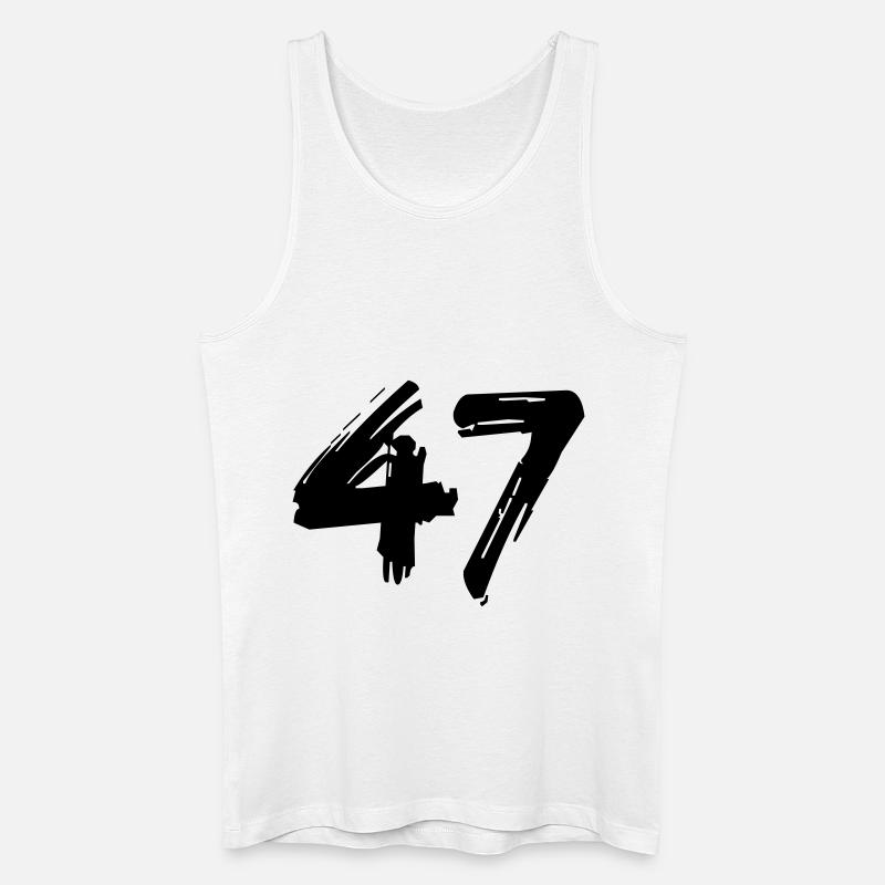 Brushed 47 - Männer Bio Tank Top - Weiß