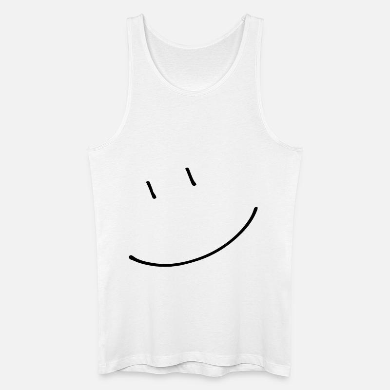 Smiley lachen (dh) - Männer Bio Tank Top - Weiß