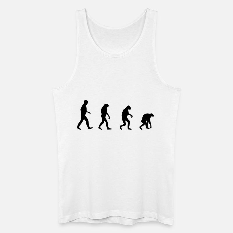 evolution backwards - Débardeur bio Homme - blanc