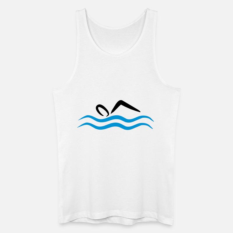 swimming - Männer Bio Tank Top - Weiß