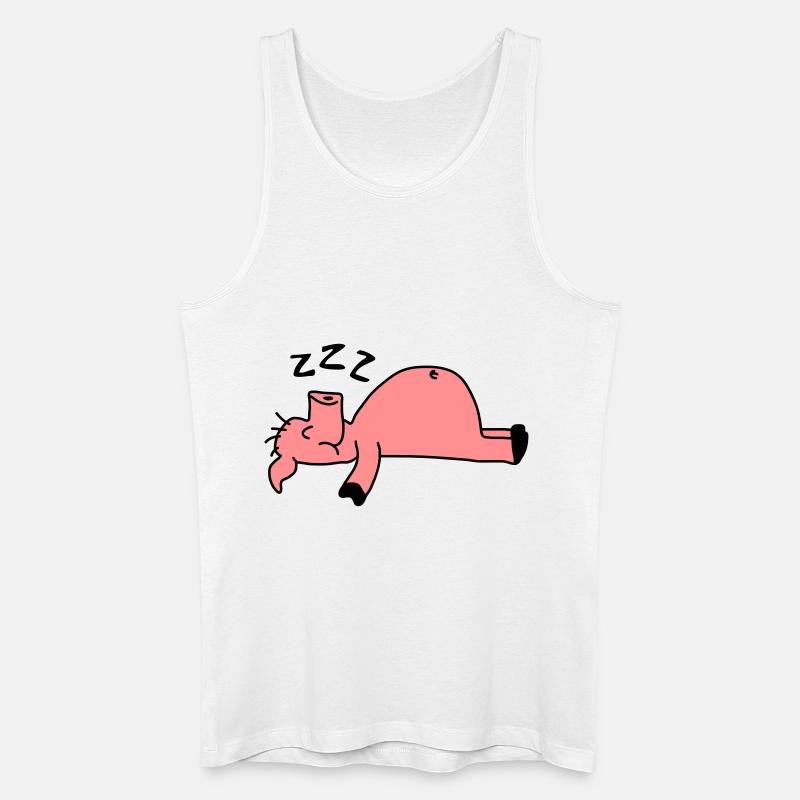Sleeping Pig - Männer Bio Tank Top - Weiß