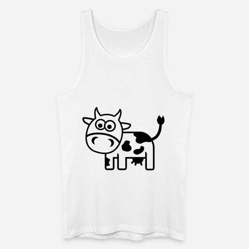Kuh - Männer Bio Tank Top - Weiß