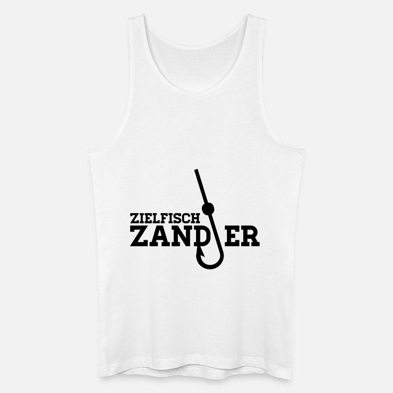 Zielfisch Zander - Anglershirt - Männer Bio Tank Top - Weiß
