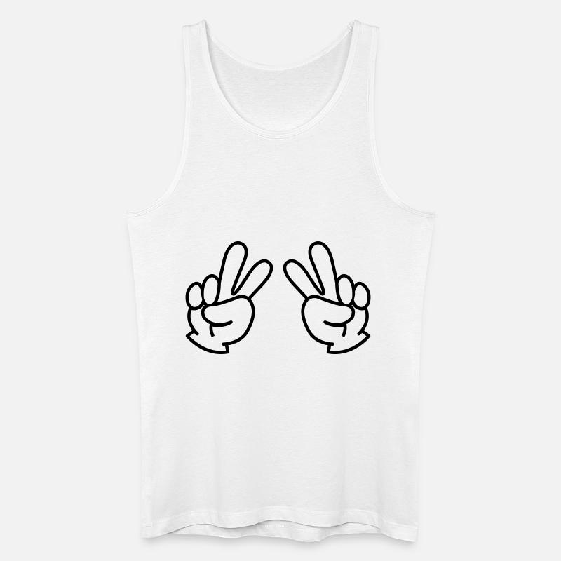 peace hand - Männer Bio Tank Top - Weiß