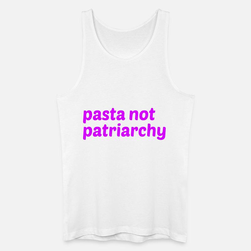 Pasta not patriarchy Spruch - Männer Bio Tank Top - Weiß