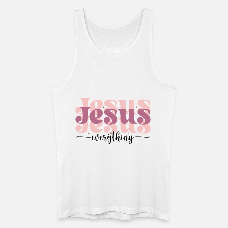 Jesus over everything - Männer Bio Tank Top - Weiß