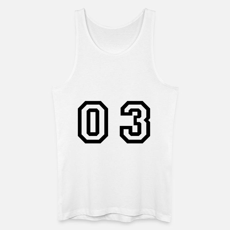Nummer - 03 - null drei - Männer Bio Tank Top - Weiß