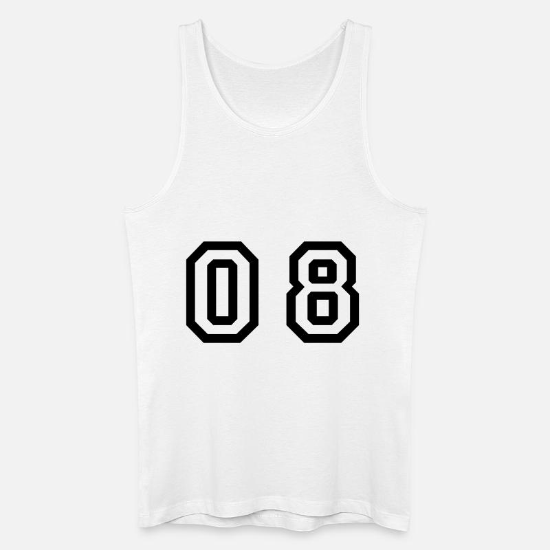 Nummer - 08 - null acht - Männer Bio Tank Top - Weiß