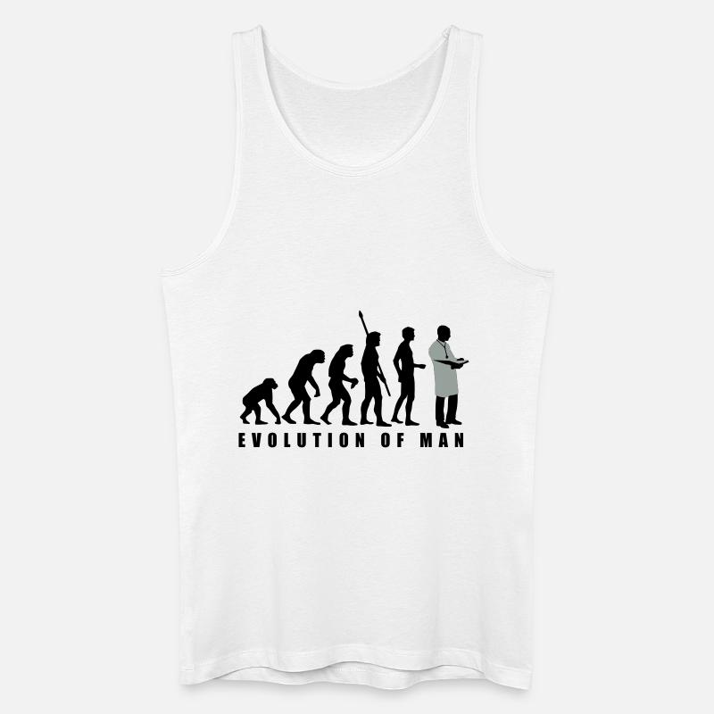 evolution_arzt_2c - Männer Bio Tank Top - Weiß