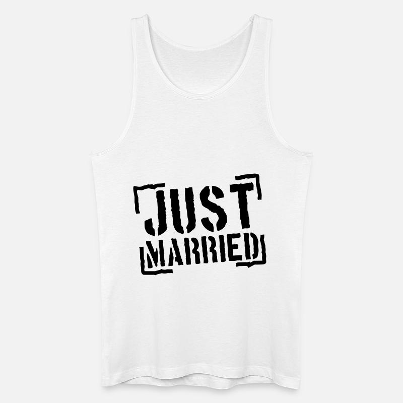 Just Married Stamp Design - Männer Bio Tank Top - Weiß