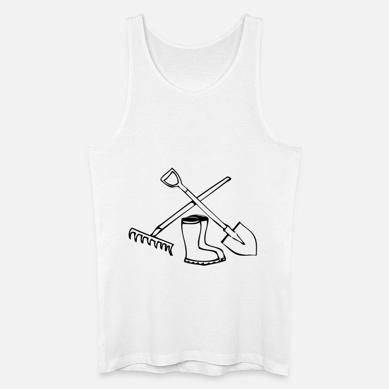 Garten schaufel harke gummistiefel - Männer Bio Tank Top - Weiß