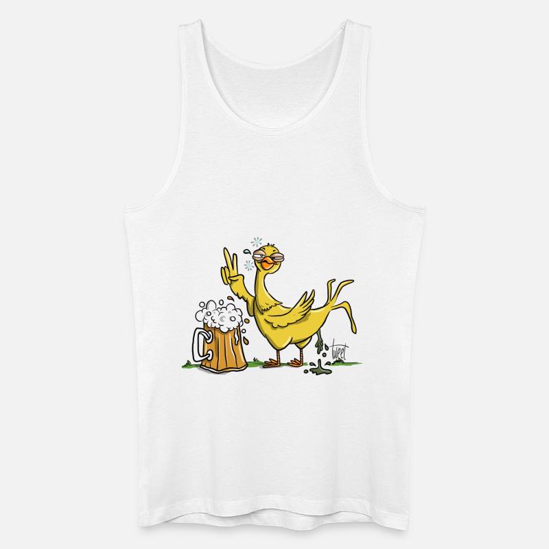 Drunk Bird - Männer Bio Tank Top - Weiß