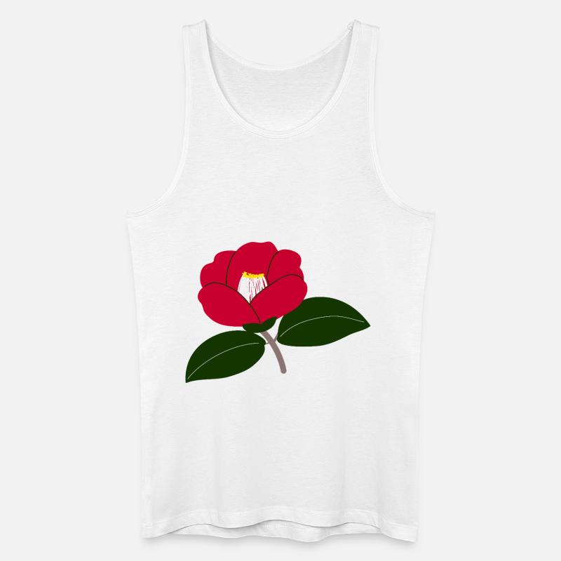 Rote Kamelienblüte Illustration2 - Männer Bio Tank Top - Weiß