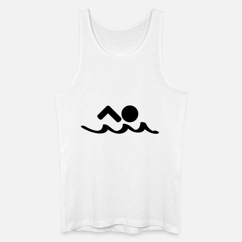 schwimmen - Männer Bio Tank Top - Weiß