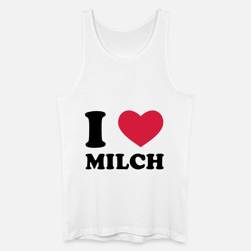 I Love Milch - Männer Bio Tank Top - Weiß