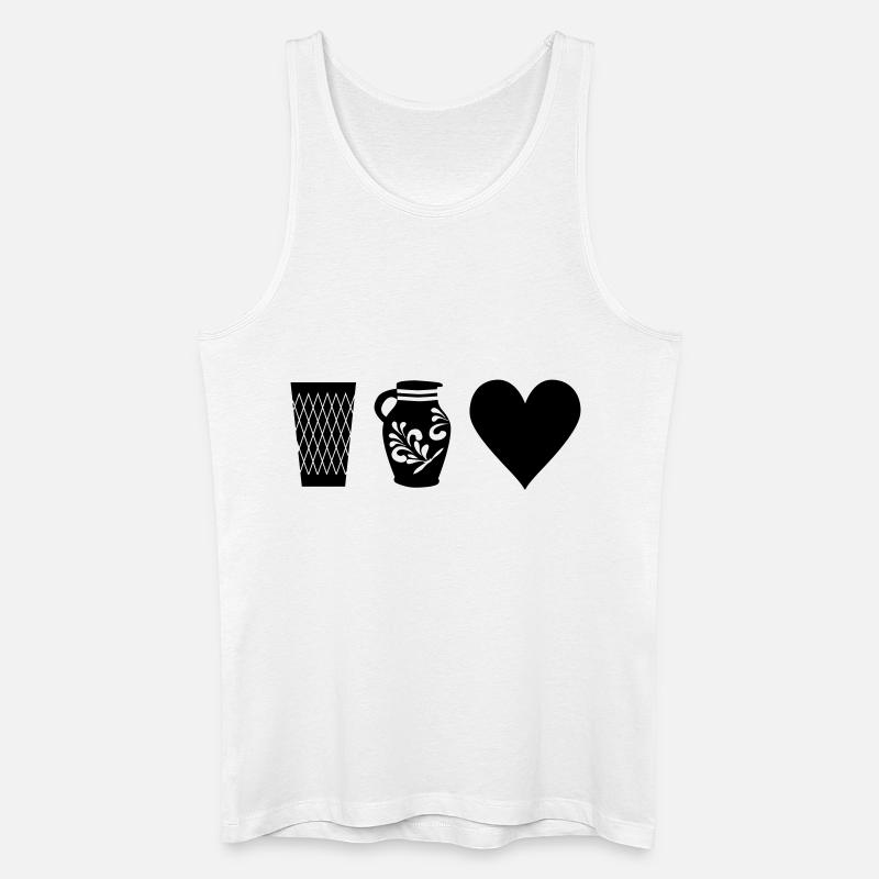 Geripptes Bembel Love - Männer Bio Tank Top - Weiß