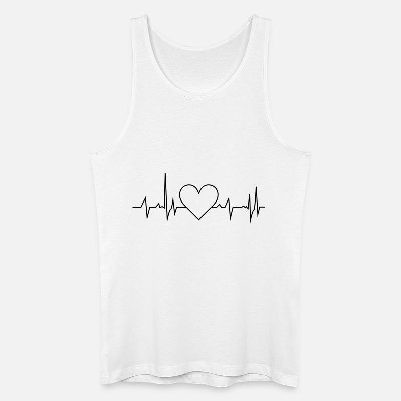 Herz Frequenz - Männer Bio Tank Top - Weiß