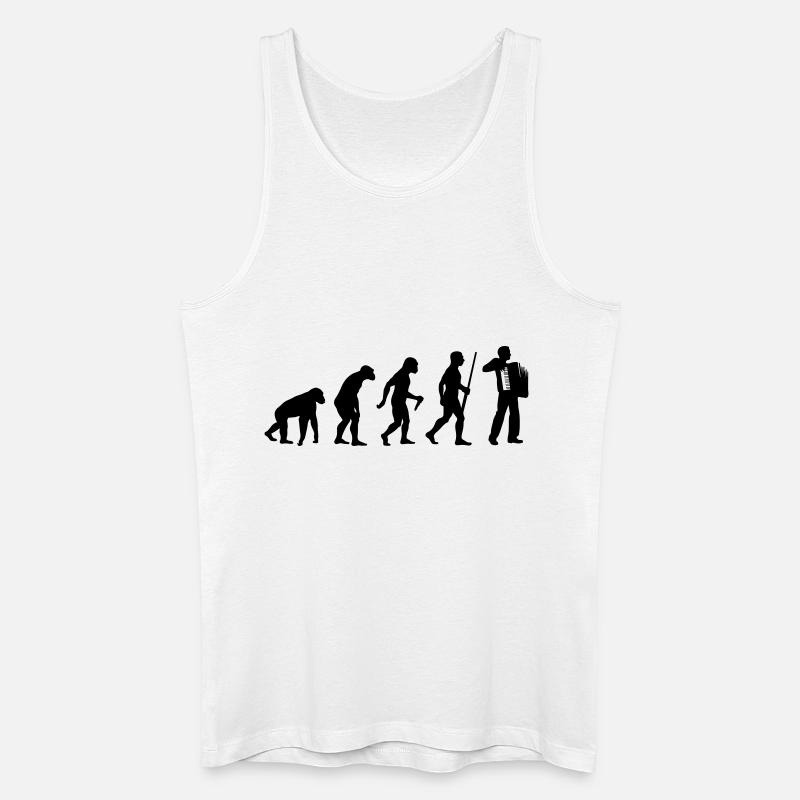 Akkordeon Evolution - Männer Bio Tank Top - Weiß