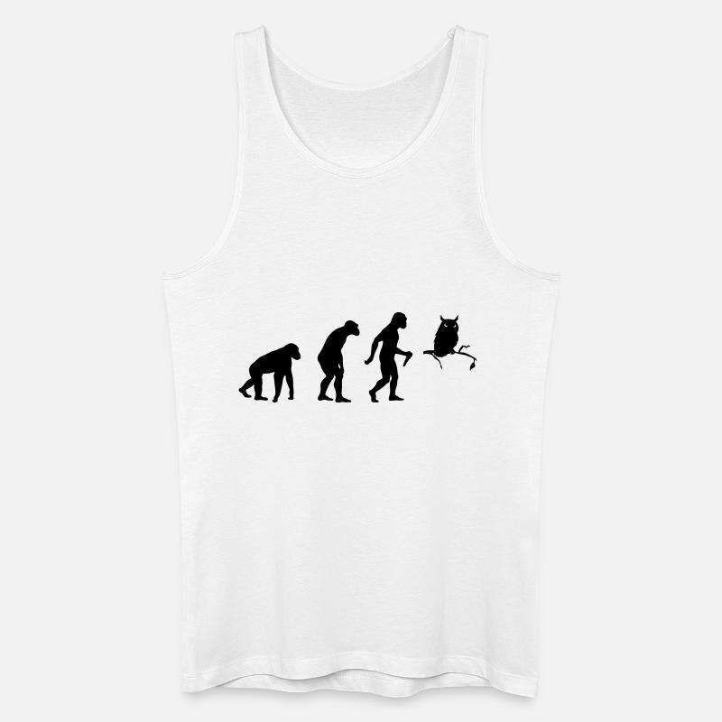 Owl Evolution - Männer Bio Tank Top - Weiß