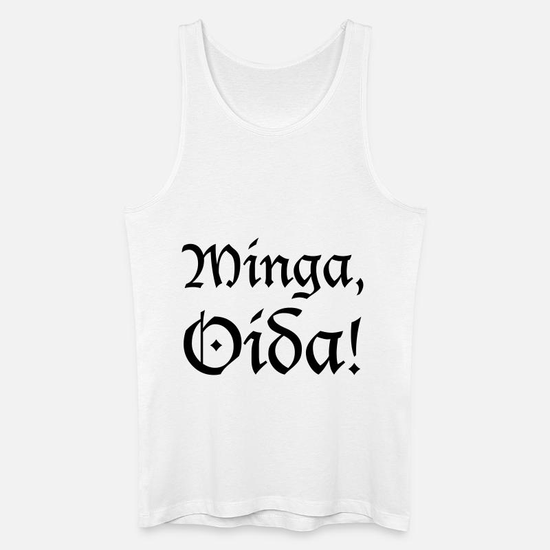 Minga, Oida - Männer Bio Tank Top - Weiß
