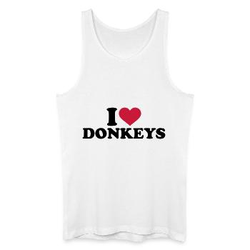I love Donkeys - Débardeur bio Homme - blanc - Devant