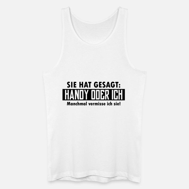handy oder ich - Männer Bio Tank Top - Weiß