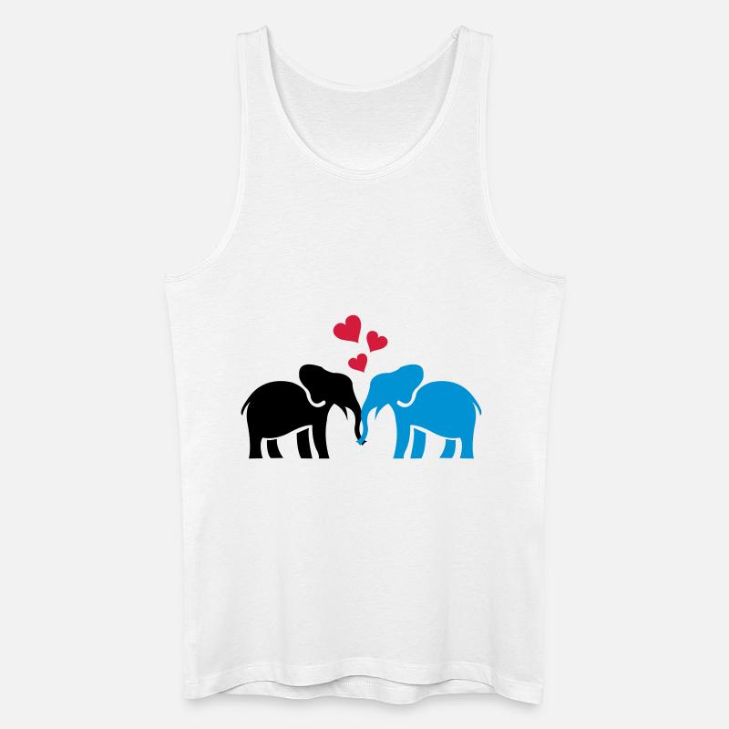 elefanten_liebe - Männer Bio Tank Top - Weiß