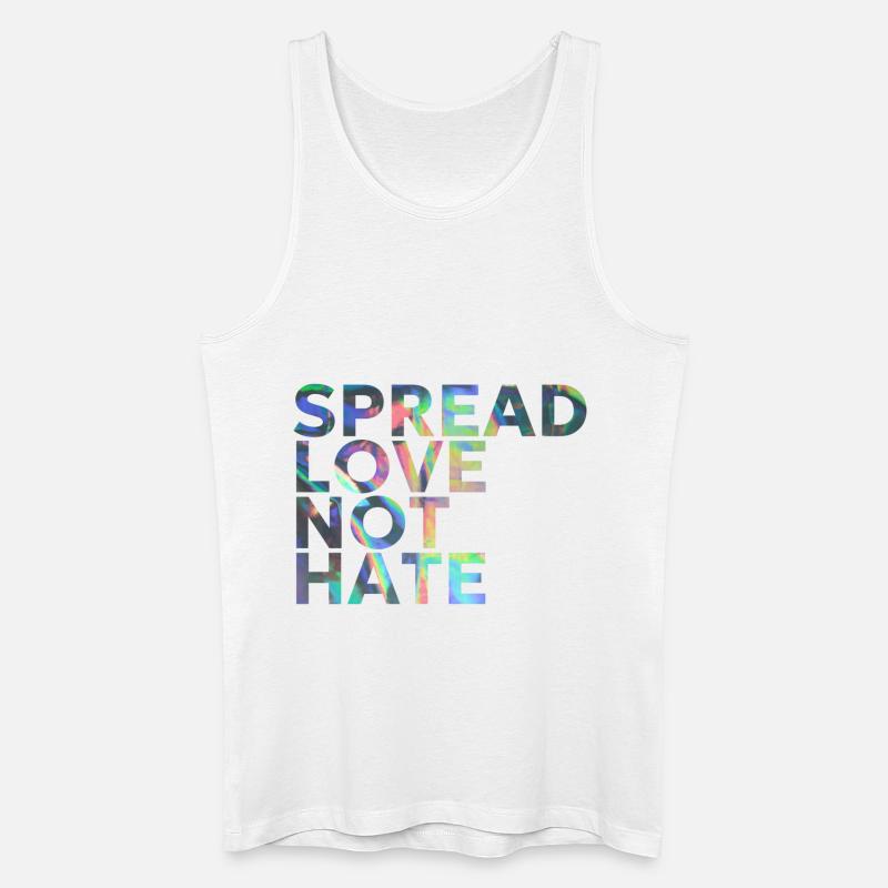 SPREAD LOVE NOT HATE - Männer Bio Tank Top - Weiß