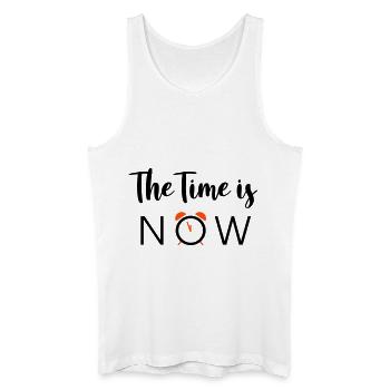 The Time is NOW - 2 Farben - Männer Bio Tank Top - Weiß - Vorne