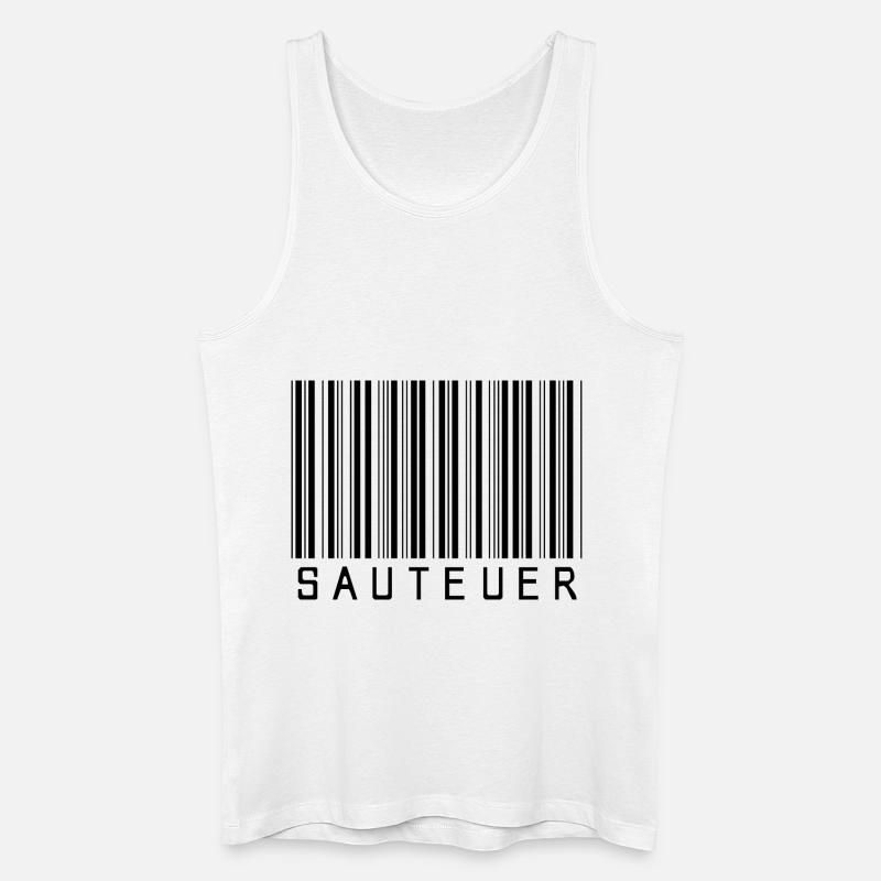 Barcode SAUTEUER schwarz - Männer Bio Tank Top - Weiß