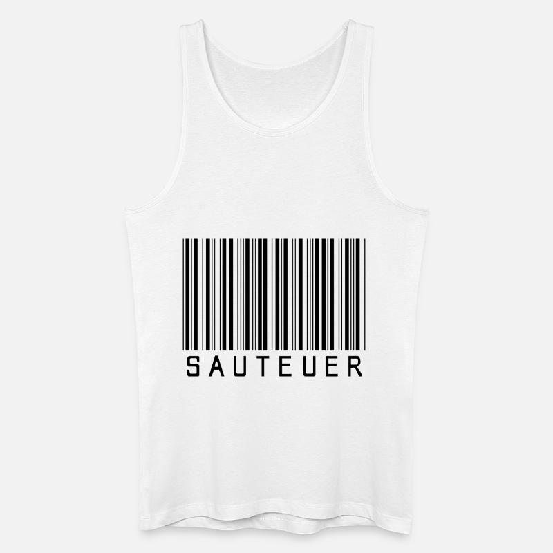 Strichcode "SAUTEUER" black/schwarz - Männer Bio Tank Top - Weiß