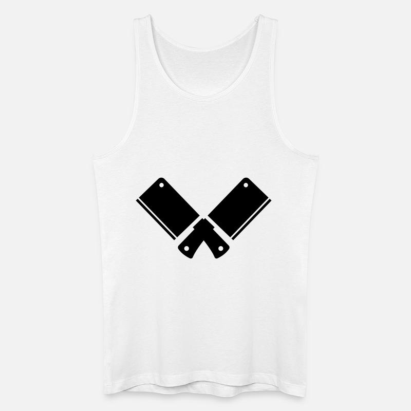Hackmesser - Männer Bio Tank Top - Weiß