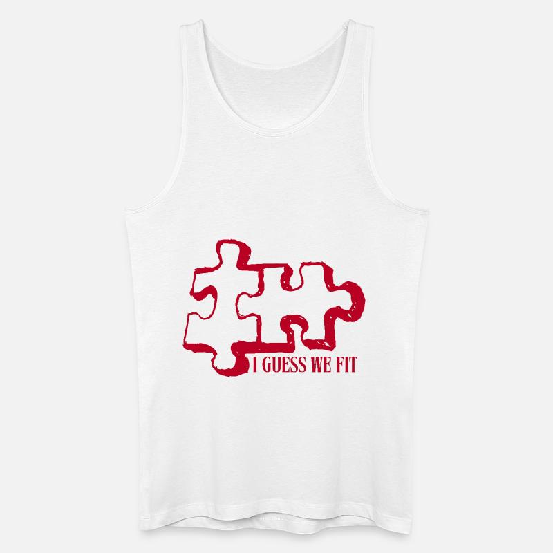 Puzzlestücke - Männer Bio Tank Top - Weiß