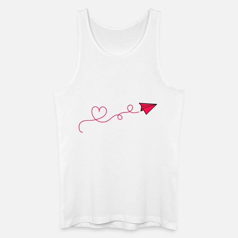 papierflieger herz - Männer Bio Tank Top - Weiß
