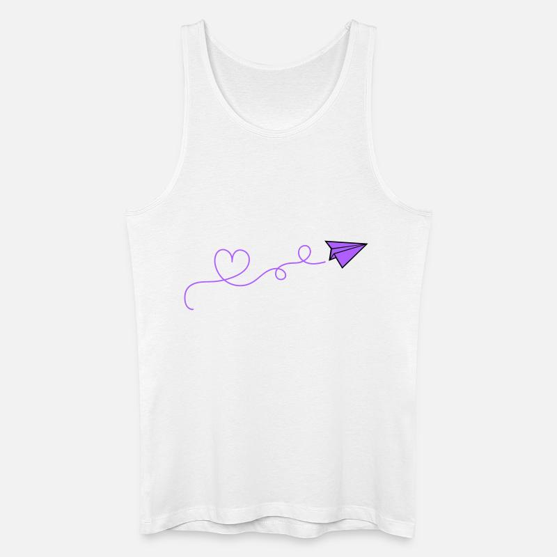 papierflieger herz - Männer Bio Tank Top - Weiß