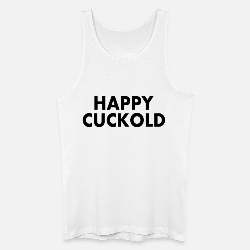Happy cuckold - Männer Bio Tank Top - Weiß