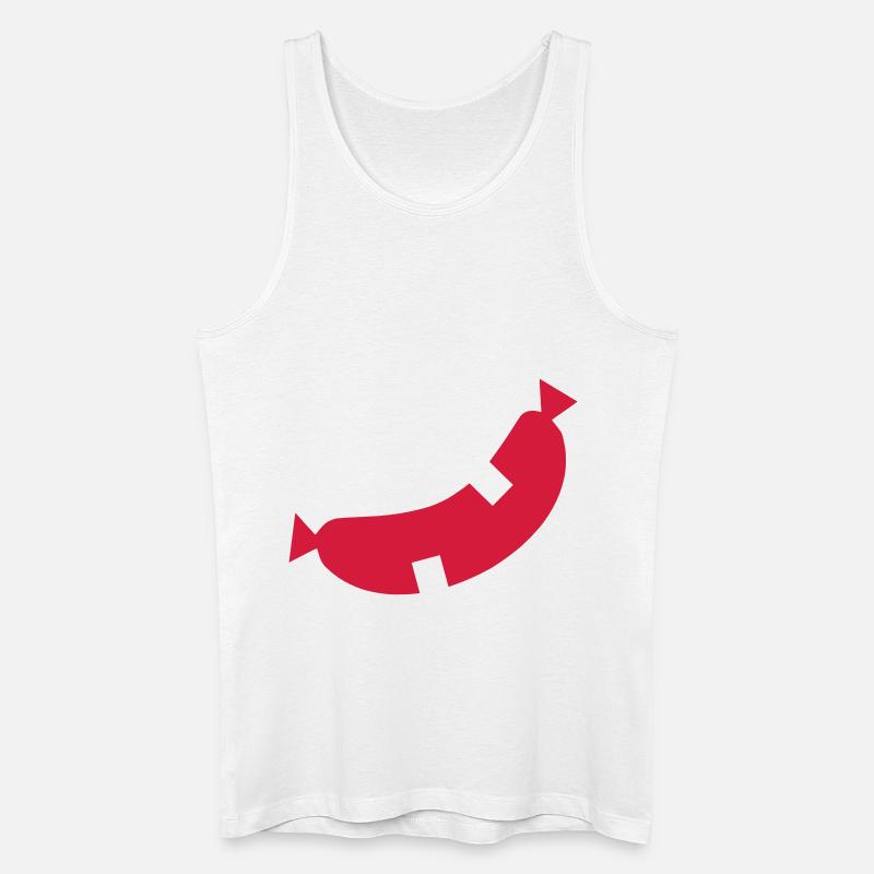 Glückliche Wurst - Männer Bio Tank Top - Weiß