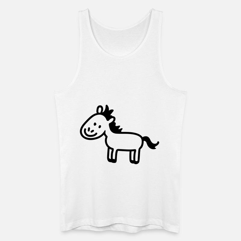 Pony Pferdchen - line - Männer Bio Tank Top - Weiß