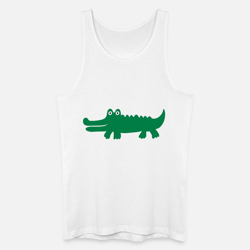 Krokodil - Männer Bio Tank Top - Weiß