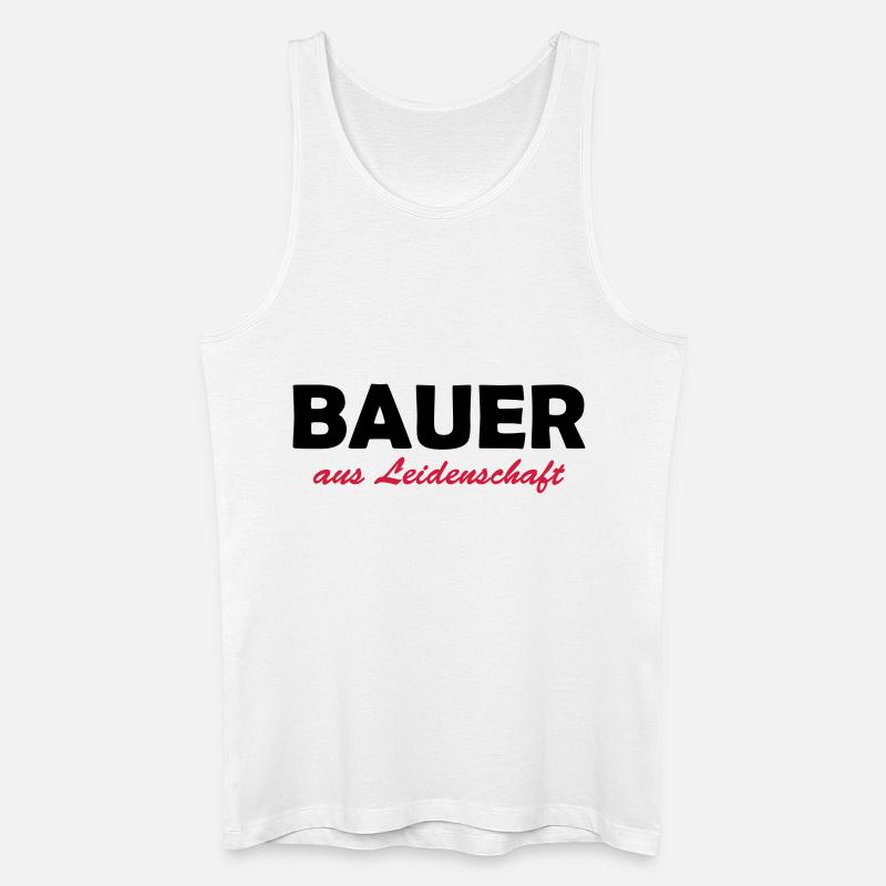 bauer aus leidenschaft - Débardeur bio Homme - blanc