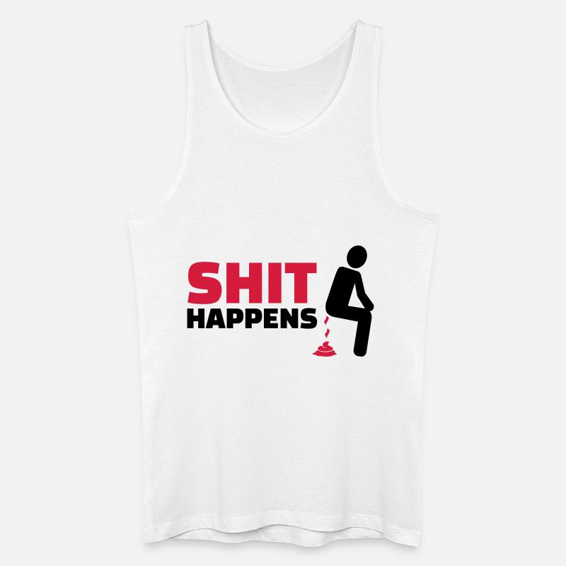 Shit happens - Männer Bio Tank Top - Weiß