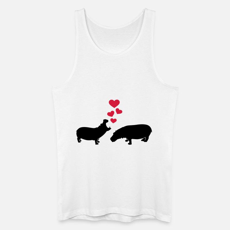 Nilpferd - Männer Bio Tank Top - Weiß