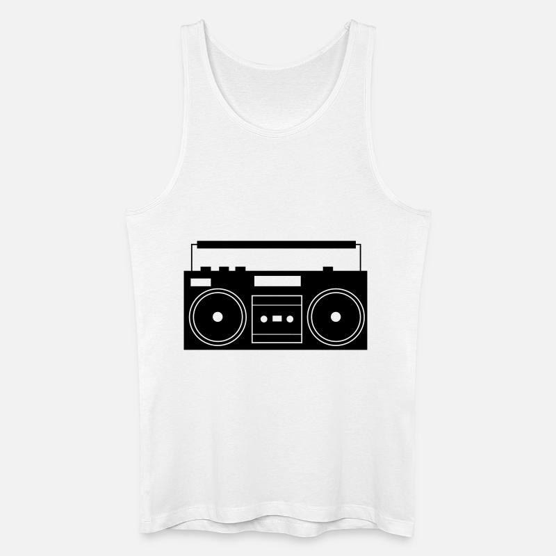 ghettoblaster_01 - Männer Bio Tank Top - Weiß