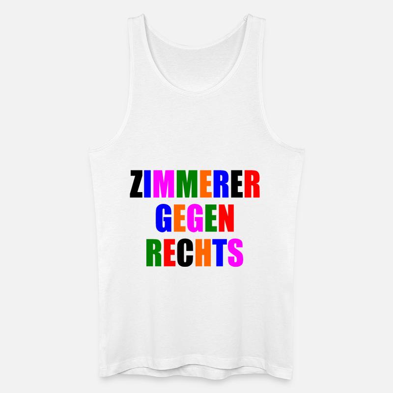 Zimmerer gegen rechts - Männer Bio Tank Top - Weiß