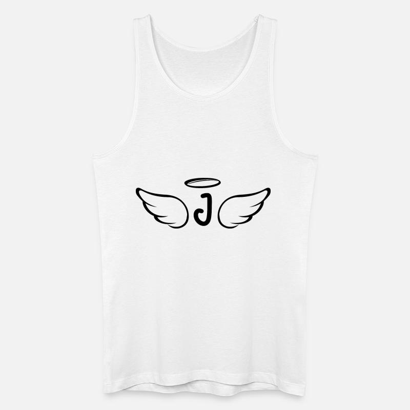 Buchstabe j Engelsflügel - Männer Bio Tank Top - Weiß
