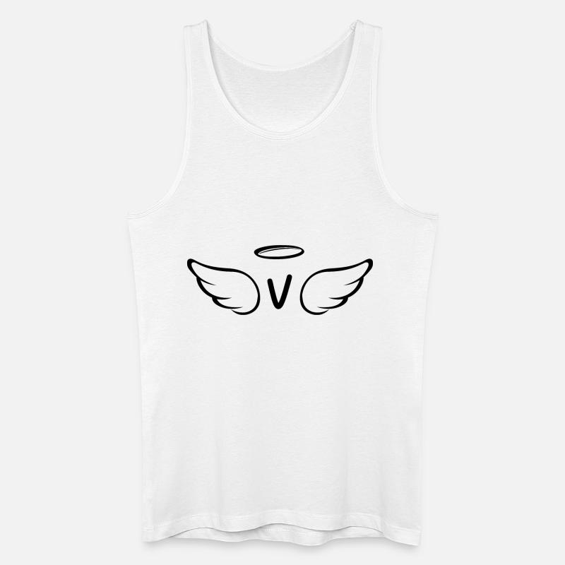 Buchstabe v Engelsflügel - Männer Bio Tank Top - Weiß