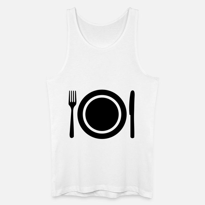 Teller und Besteck - Männer Bio Tank Top - Weiß